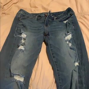 American eagle jeggings distressed size 10